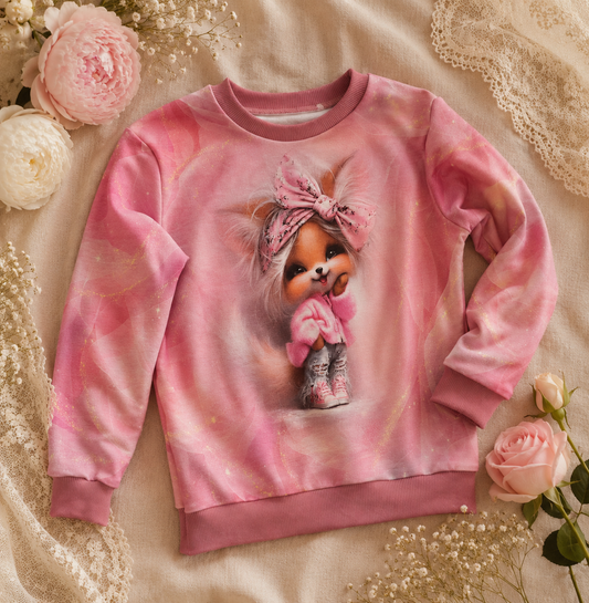 Bluza dziecięca „Lisiczka Pink” – odzież dziecięca premium