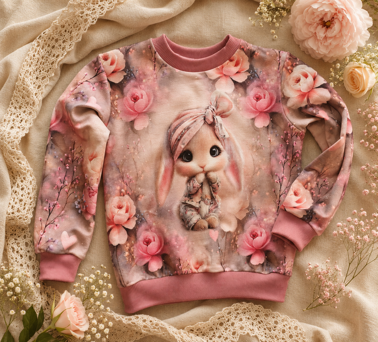Bluza dziecięca „Króliczek Różyczka” – odzież dziecięca premium