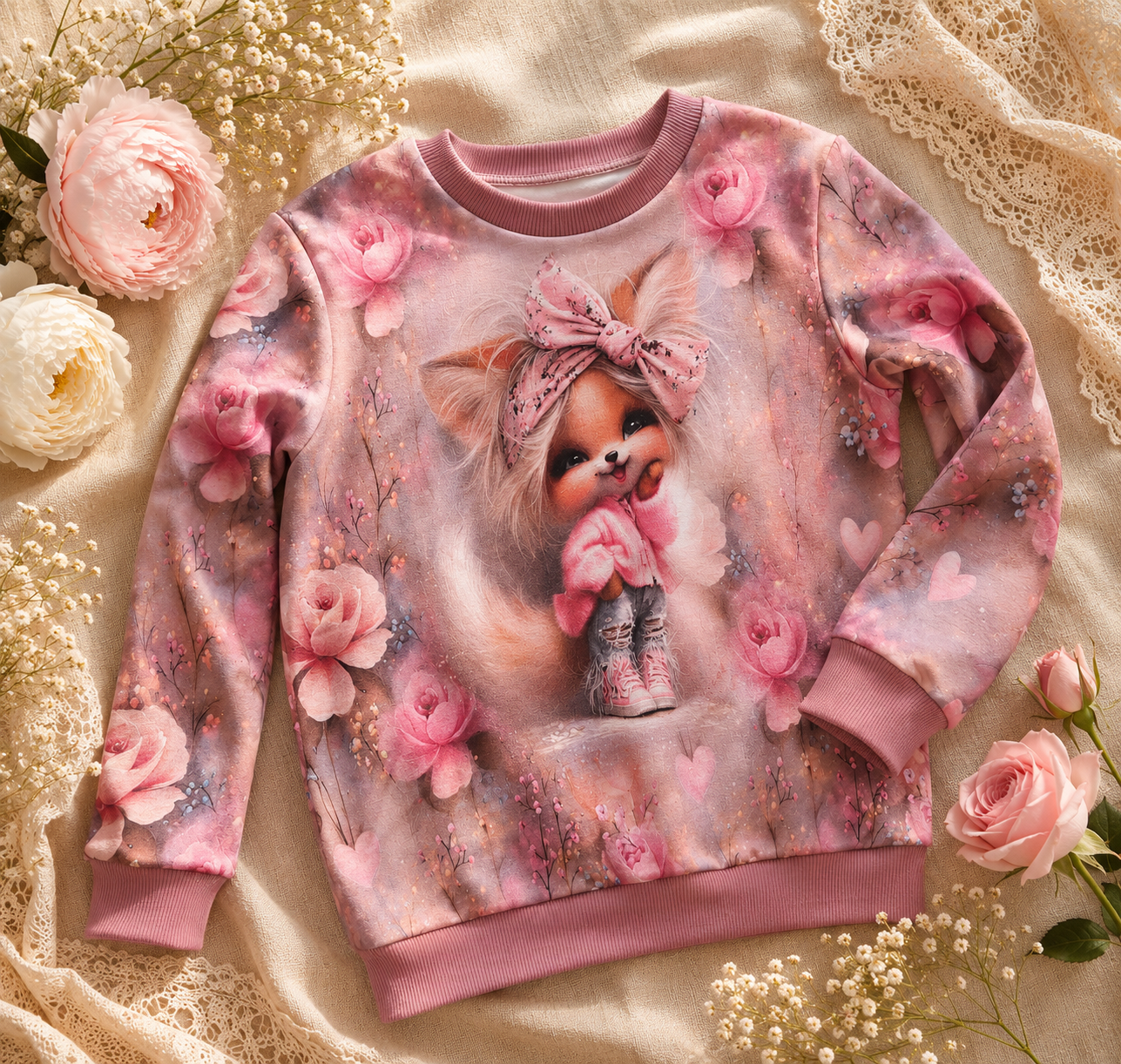 Bluza dziecięca „Lisiczka Róża” – odzież dziecięca premium